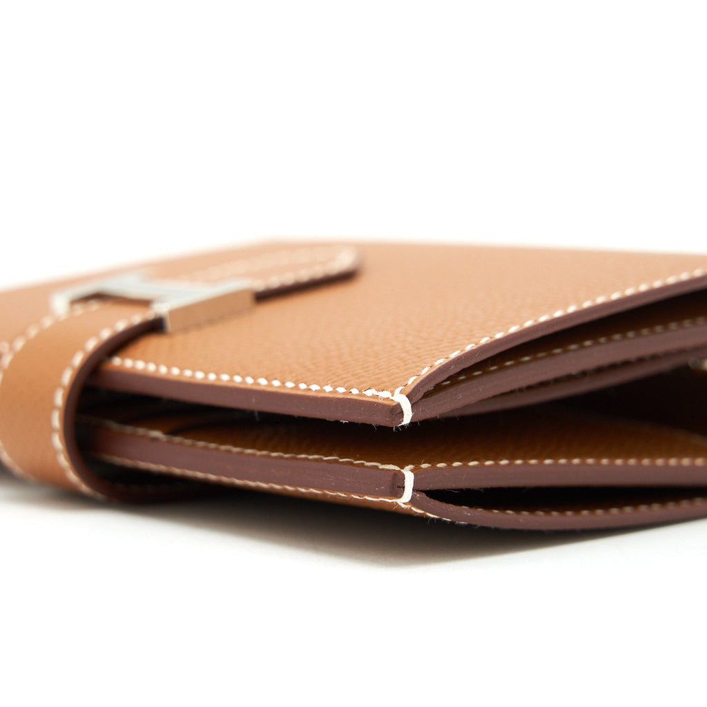 Hermes Bearn Compact Wallet Epsom Gold SHW