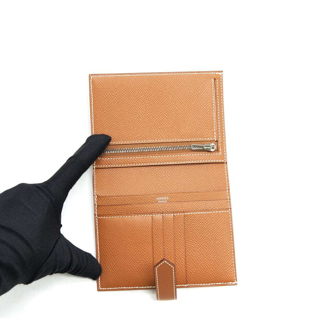 Hermes Bearn Compact Wallet Epsom Gold SHW
