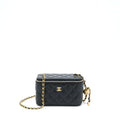 CHANEL 22B PEARL CRUSH LONG VANITY WITH CHAIN LAMBSKIN BLACK GHW