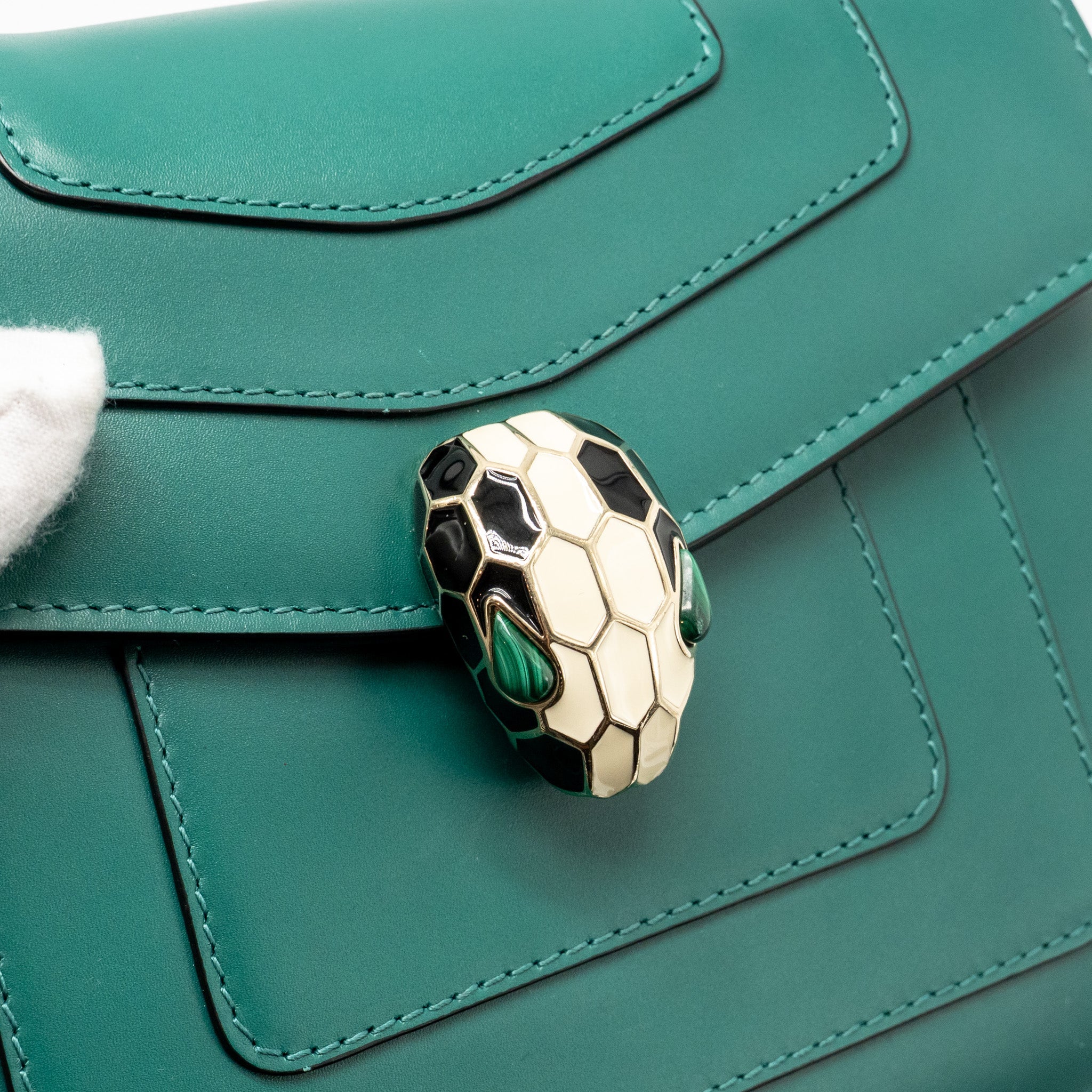 BVLGARI SERPENTI FOREVER CROSSBODY BAG CALFSKIN GREEN LGHW