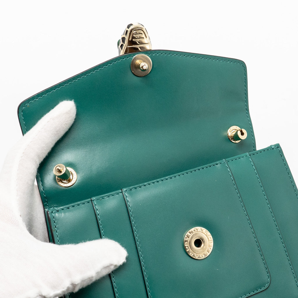 BVLGARI SERPENTI FOREVER CROSSBODY BAG CALFSKIN GREEN LGHW