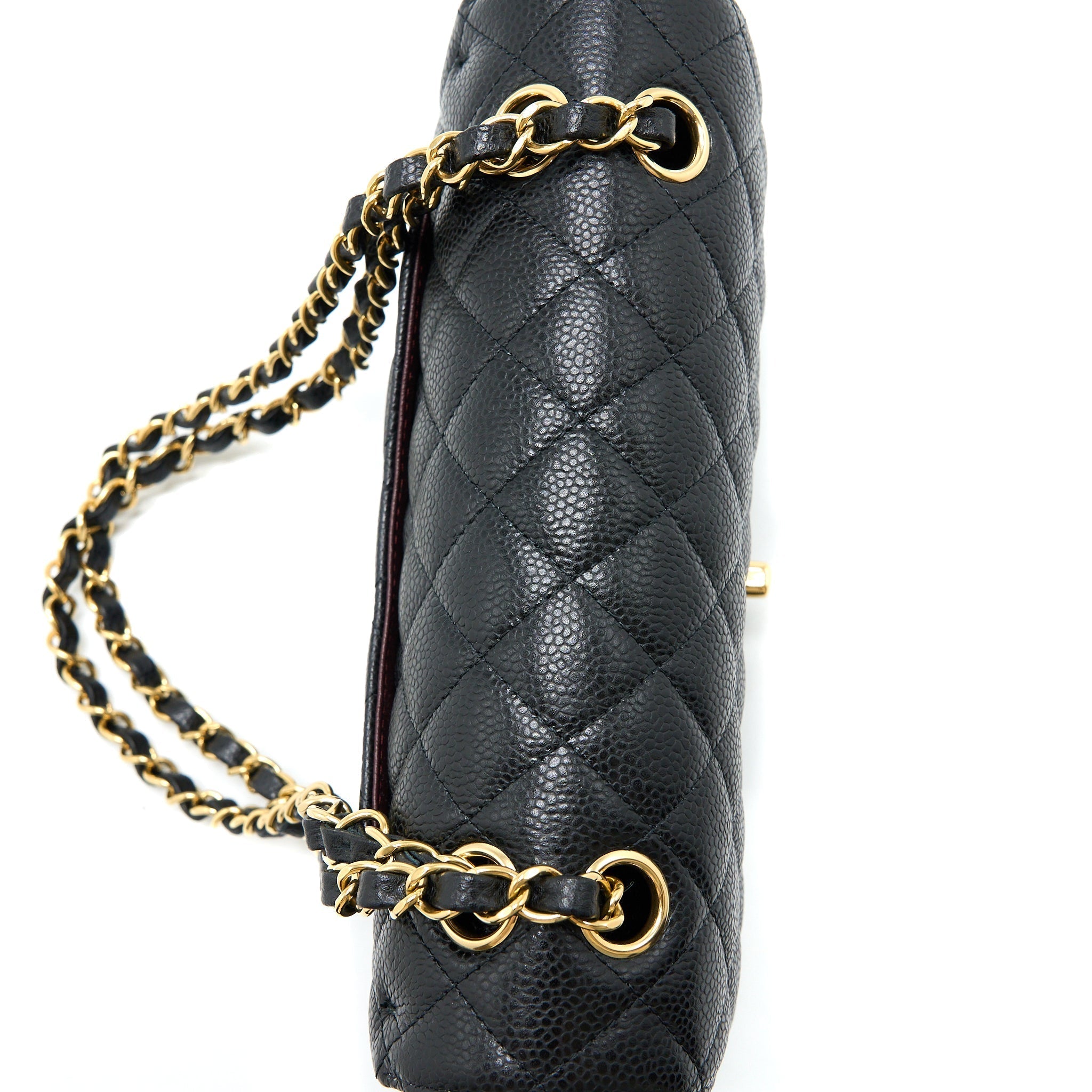CHANEL SMALL CLASSIC FLAP BAG CAVIAR BLACK GHW (MICROCHIP)