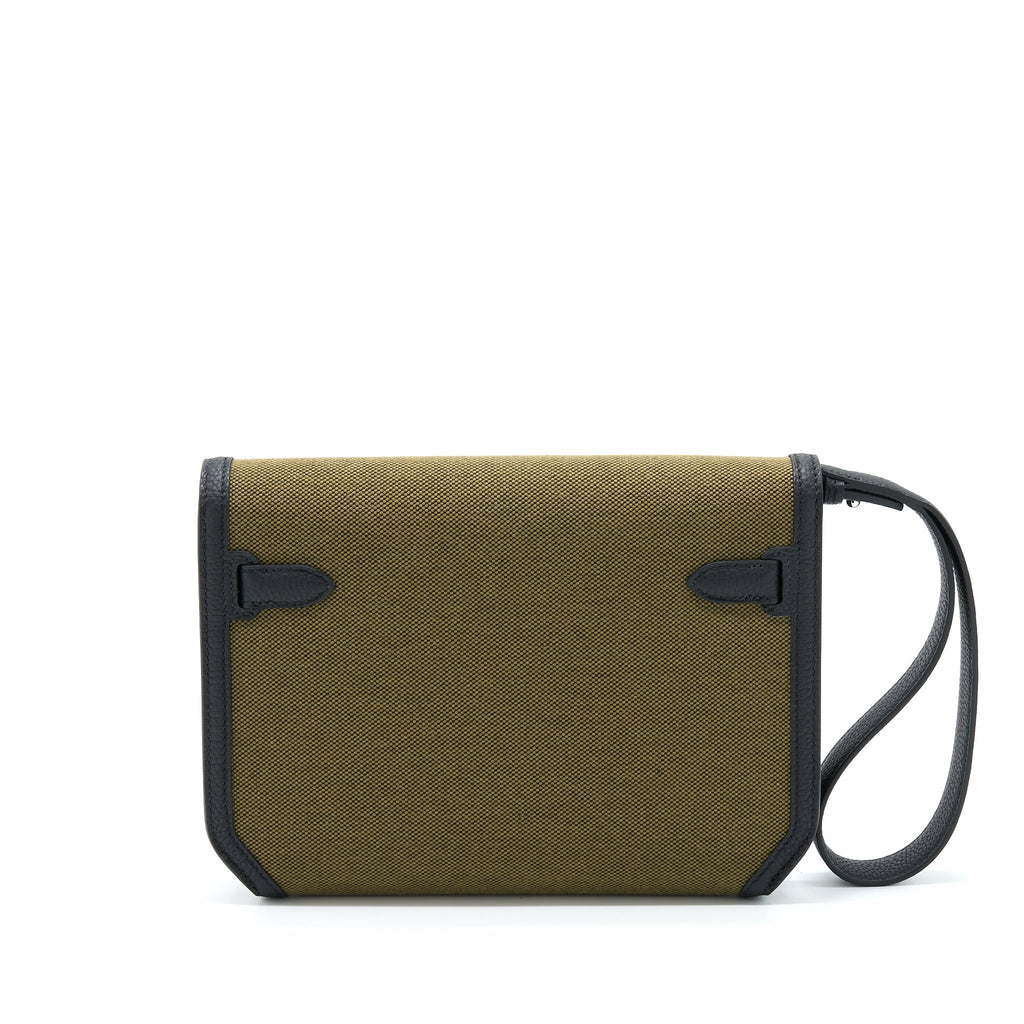 Hermes Pochette Kelly Depeches Canvas And Leather Multicolour SHW