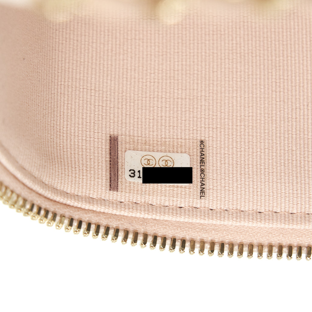 CHANEL 22C LONG VANITY WITH CHAIN CAVIAR LIGHT BEIGE LGHW