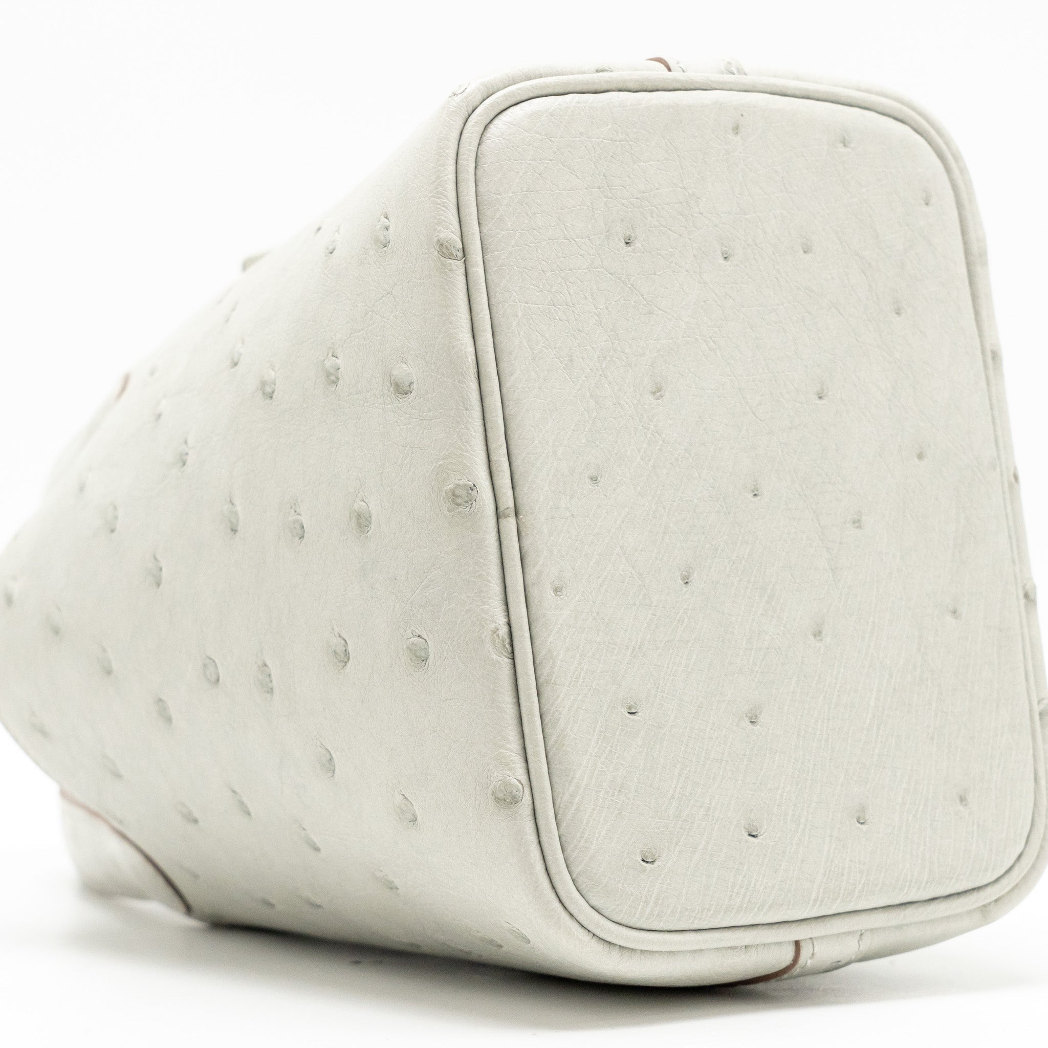 HERMES MICRO PICOTIN 14 LOCK BAG OSTRICH GRIS PERLE SHW
