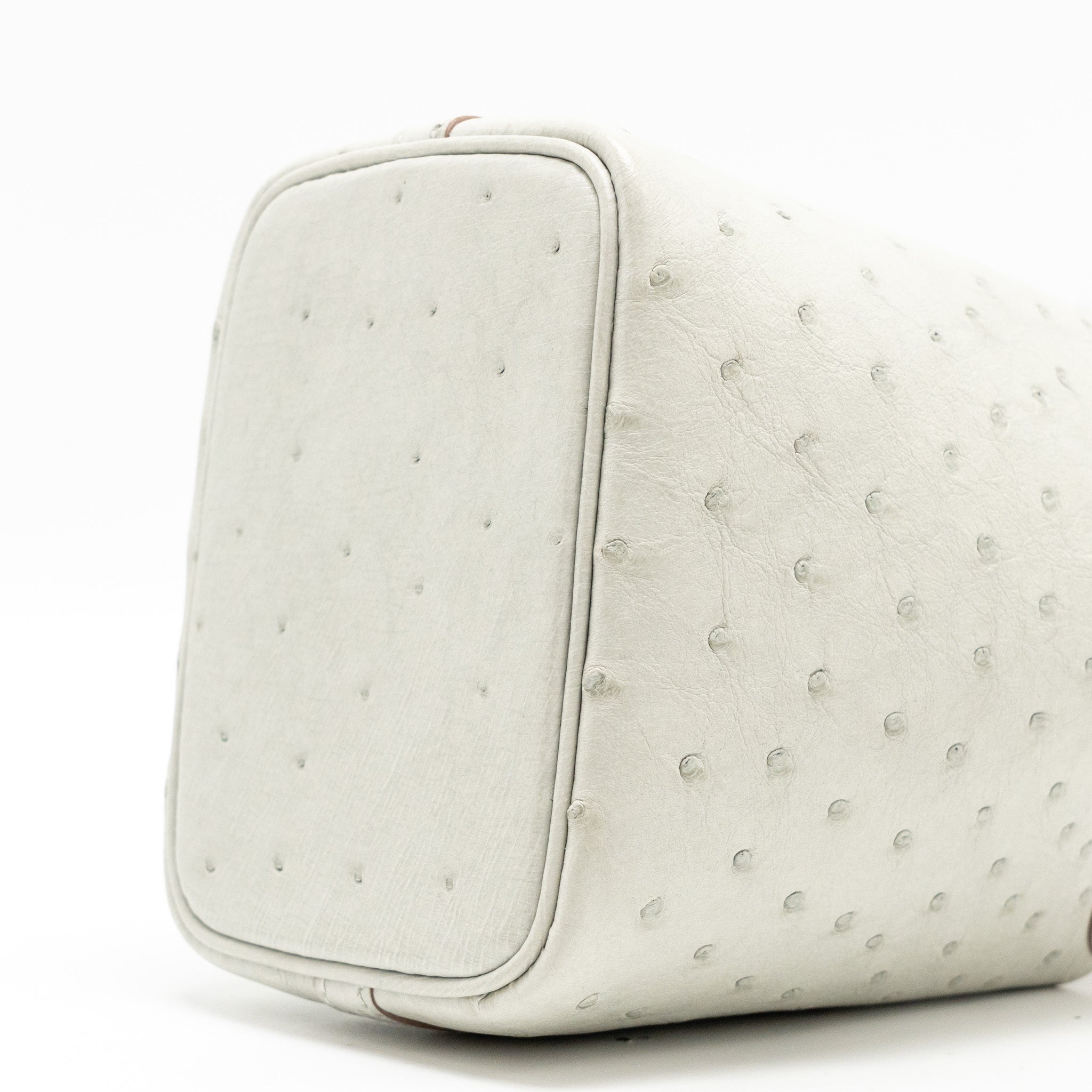 HERMES MICRO PICOTIN 14 LOCK BAG OSTRICH GRIS PERLE SHW
