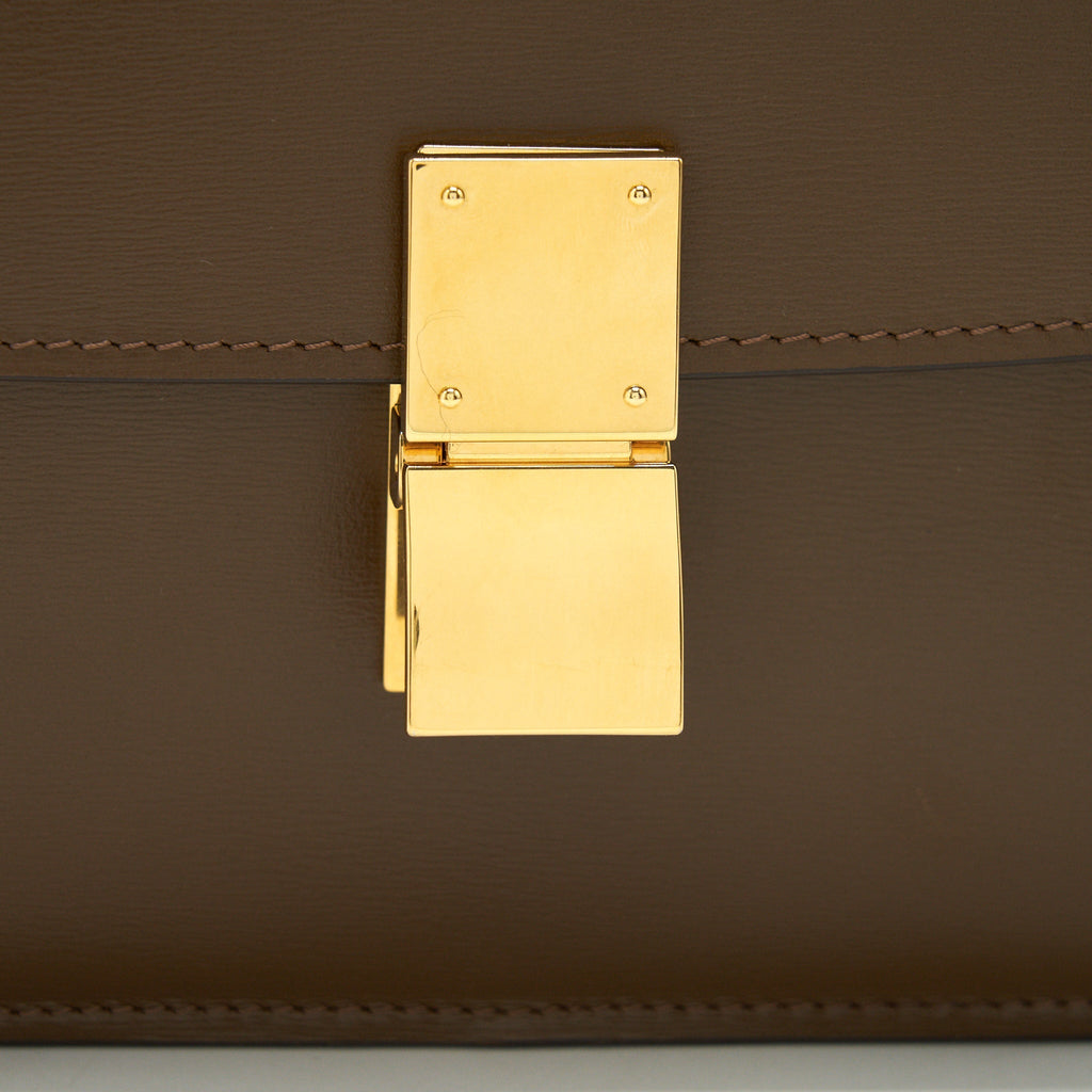 CELINE TEEN CLASSIC BOX BAG CALFSKIN CAMEL GHW