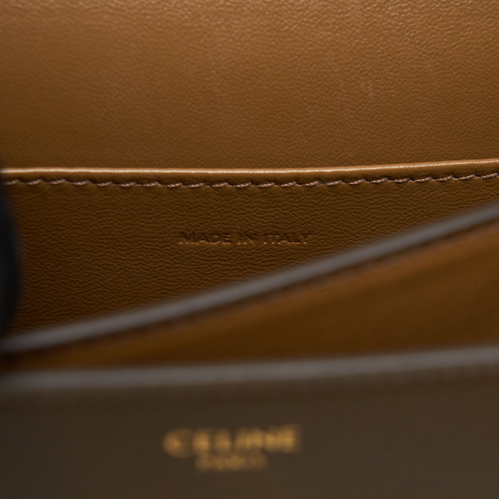 CELINE TEEN CLASSIC BOX BAG CALFSKIN CAMEL GHW