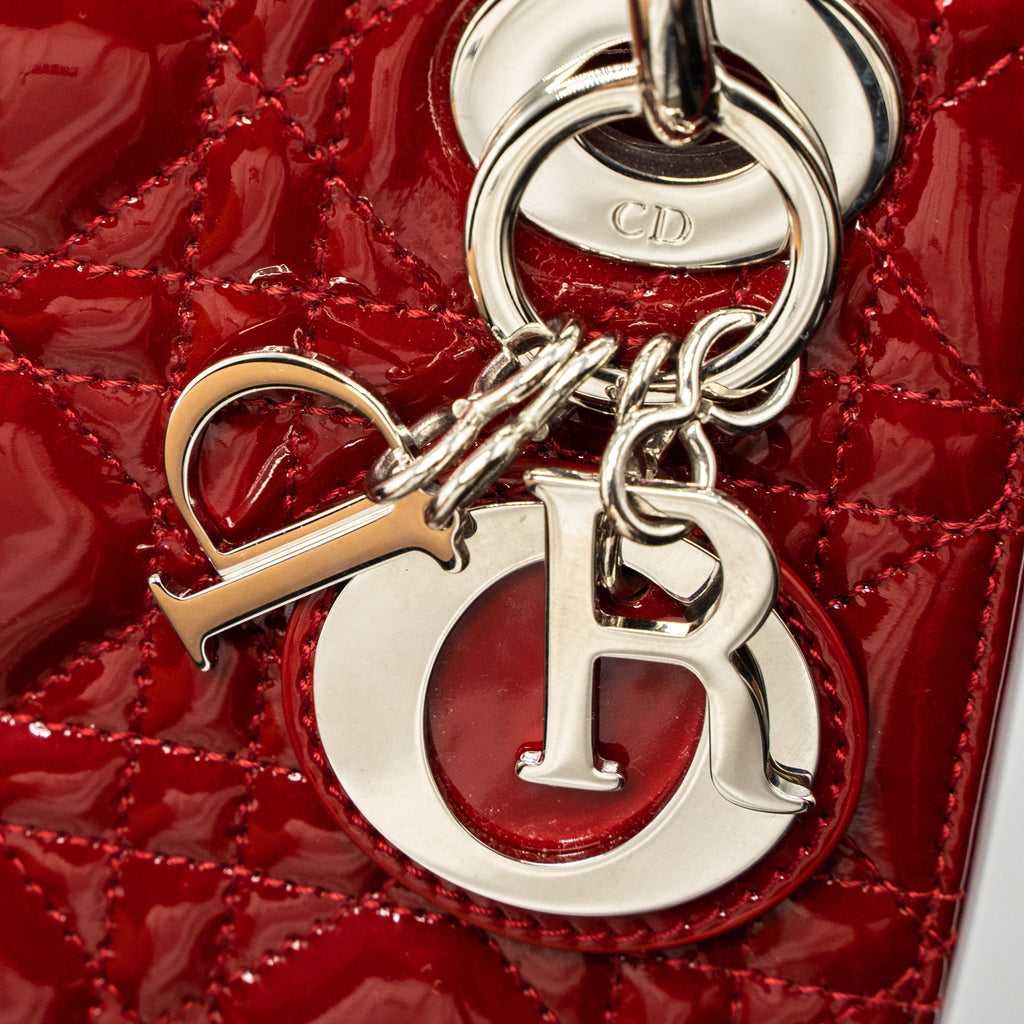 DIOR MINI LADY DIOR PATENT RED SHW