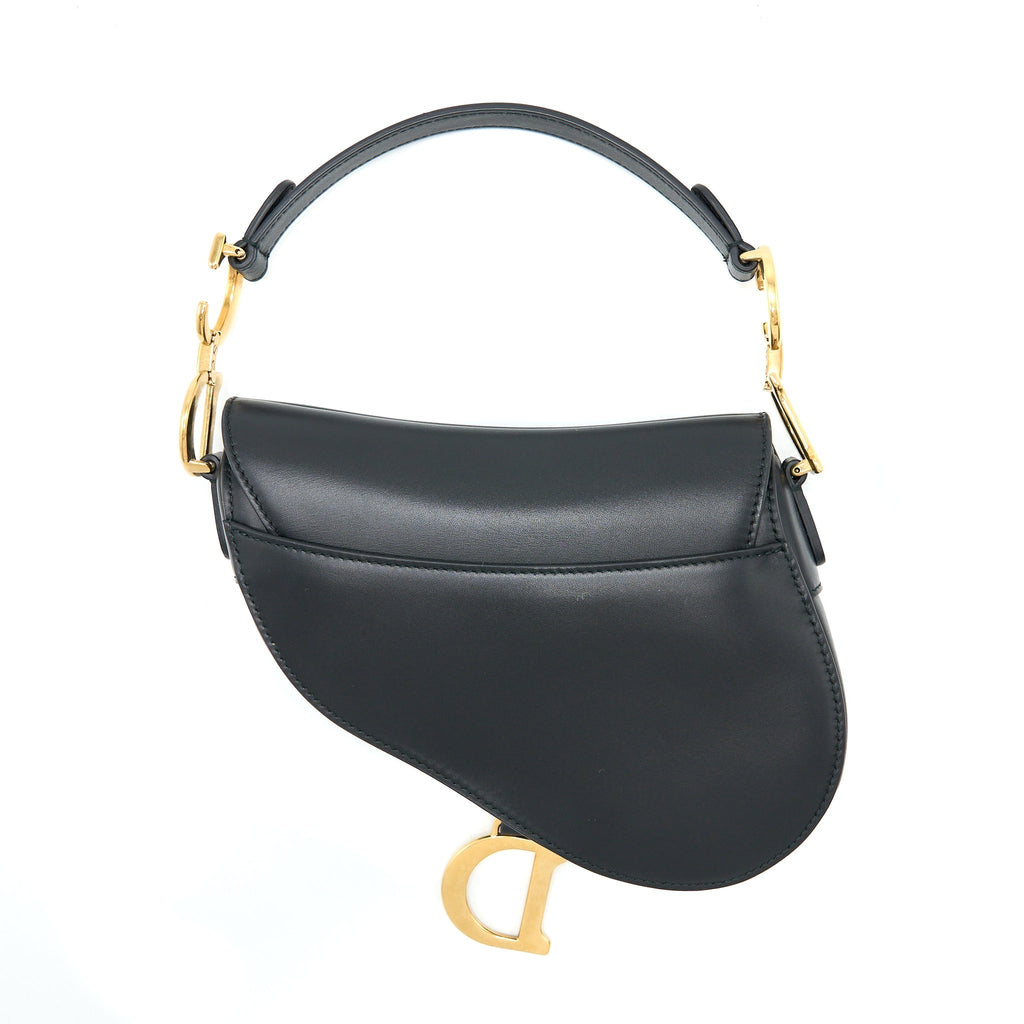 DIOR MINI SADDLE BAG CALFSKIN BLACK GHW