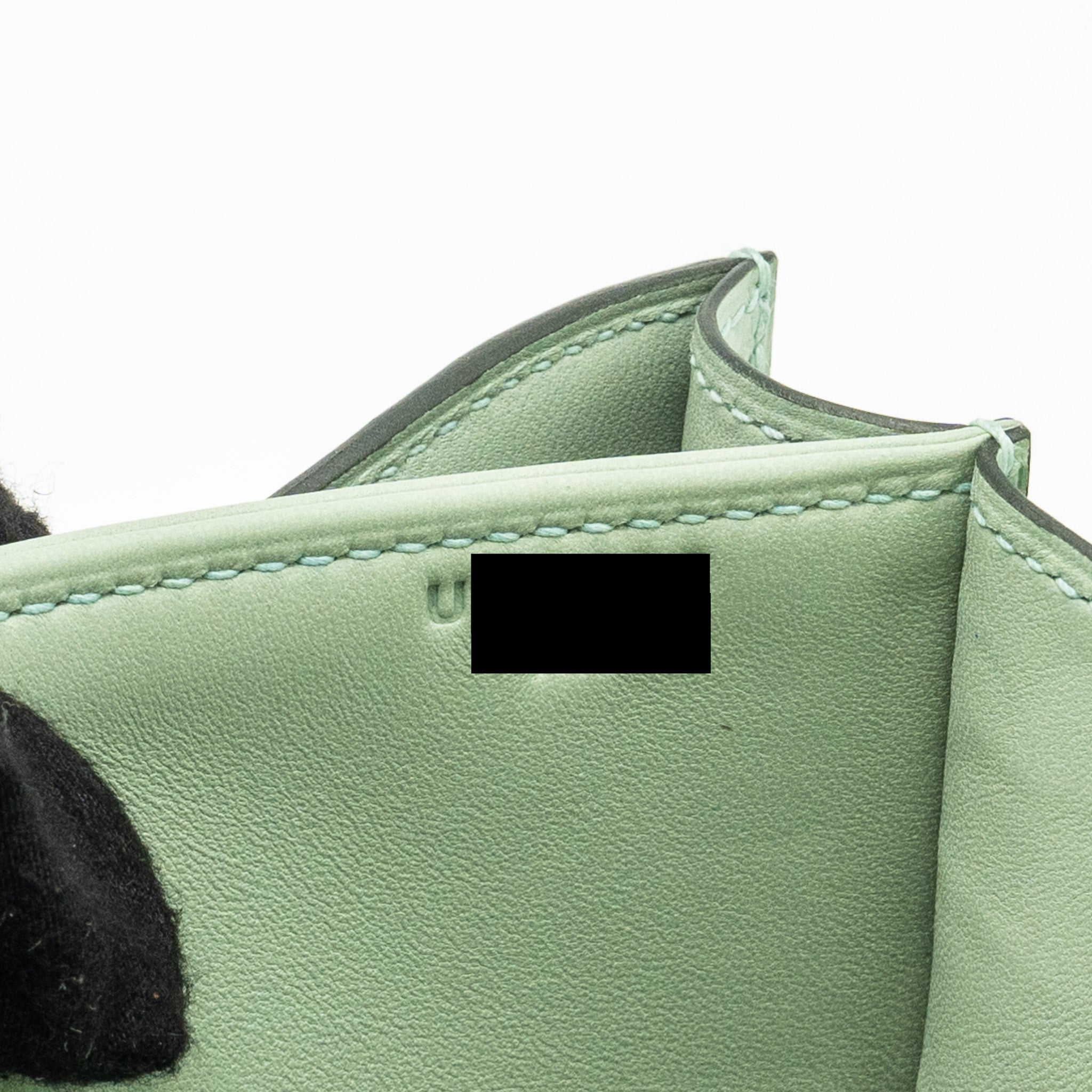HERMES MINI CONSTANCE ALLIGATOR MISSISSIPPIENSIS MAT VERT D’EAU SHW