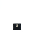 CHANEL VELVET CC LOGO SMALL FLAP WALLET BLACK LGHW