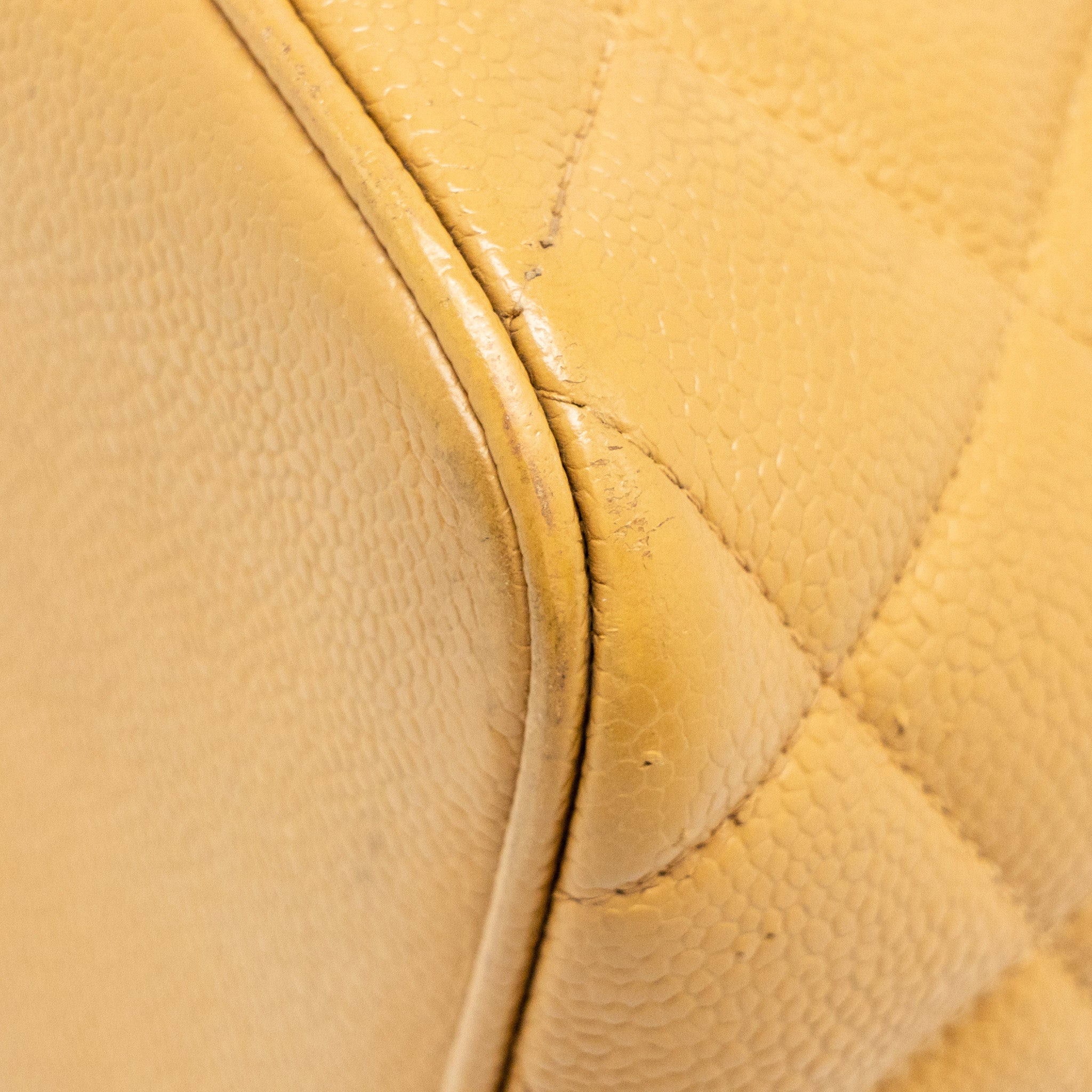 CHANEL VINTAGE MEDALLION TOTE BAG CAVIAR BEIGE SHW