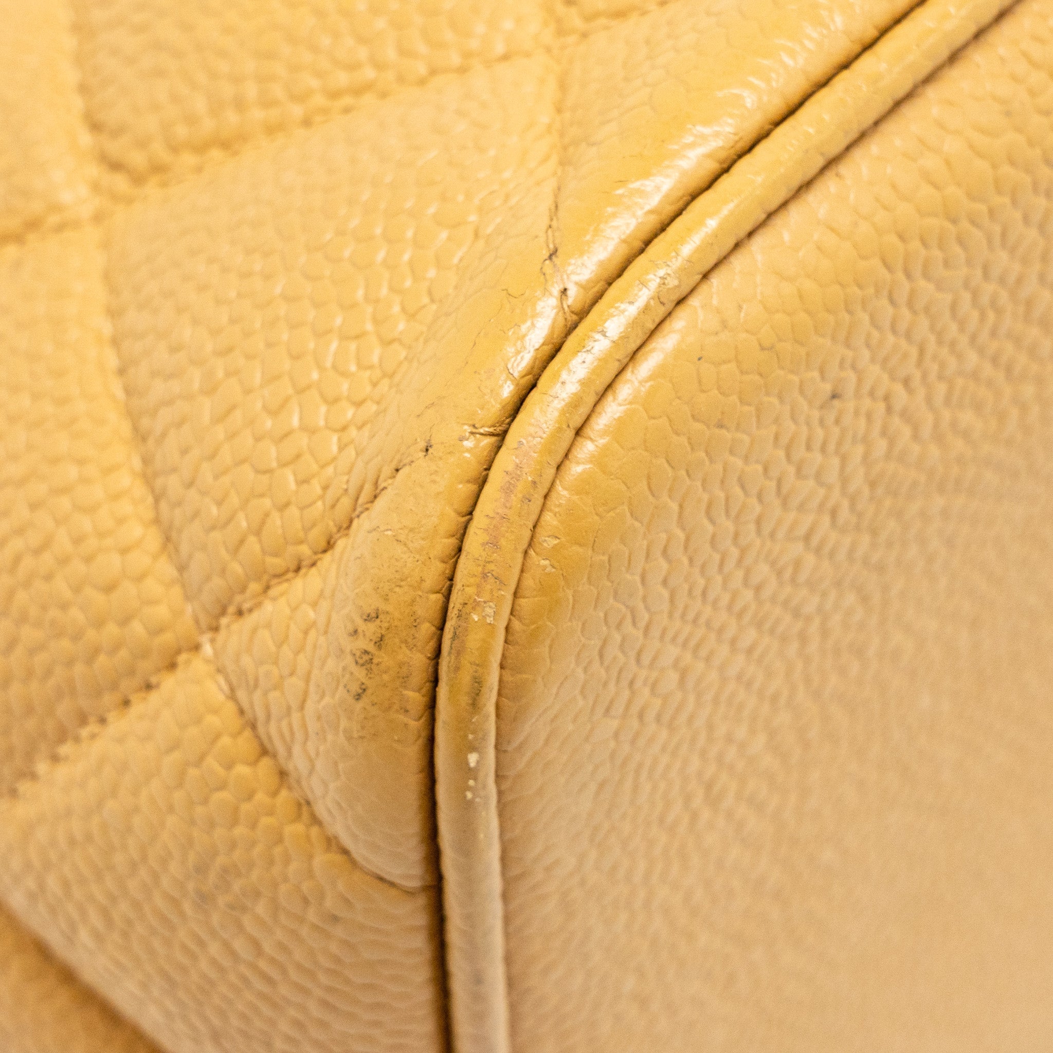 CHANEL VINTAGE MEDALLION TOTE BAG CAVIAR BEIGE SHW