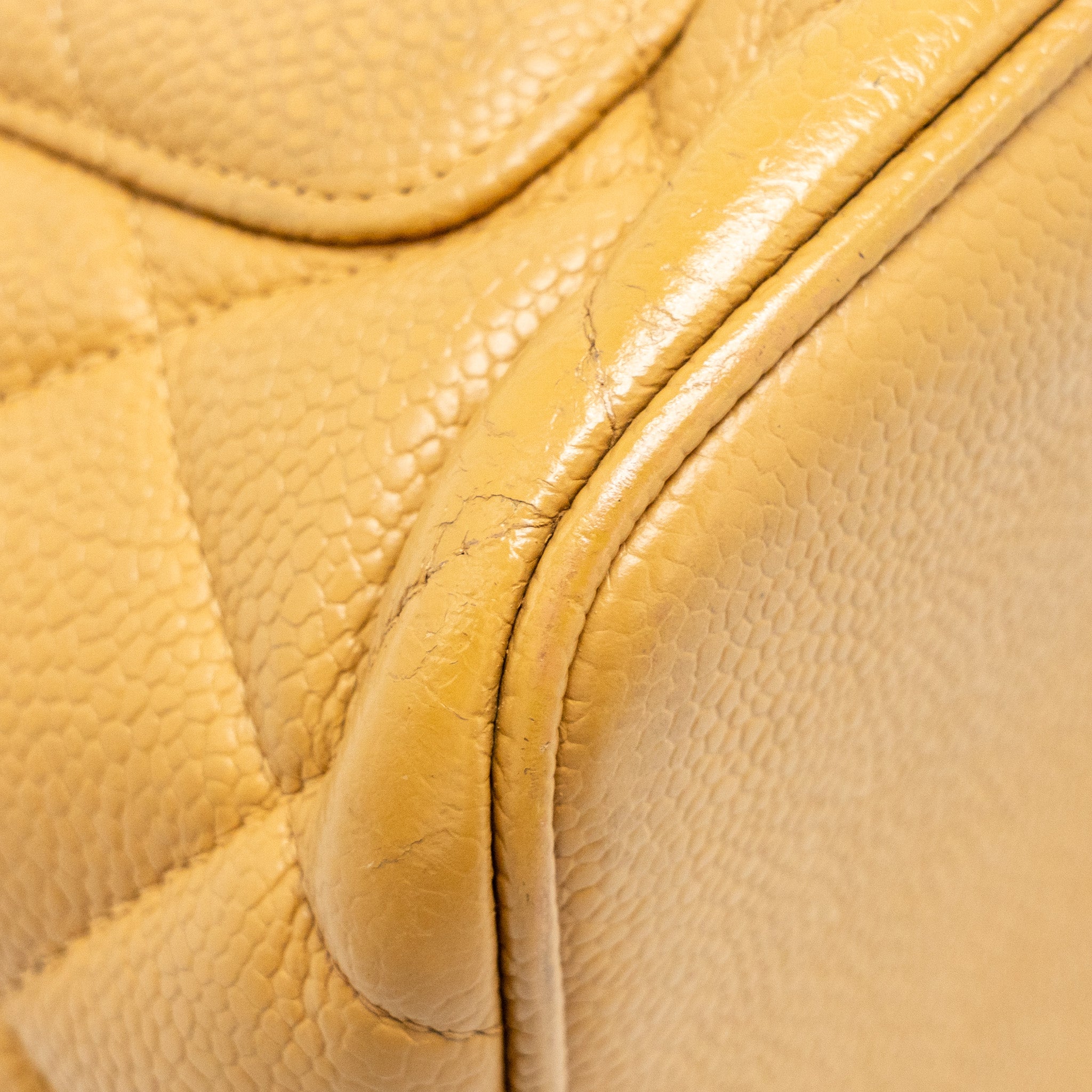 CHANEL VINTAGE MEDALLION TOTE BAG CAVIAR BEIGE SHW