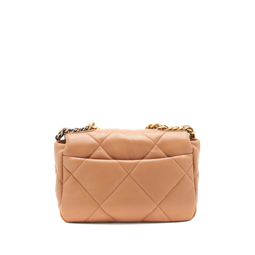 CHANEL 21P CARAMEL SMALL 19 FLAP BAG GHW