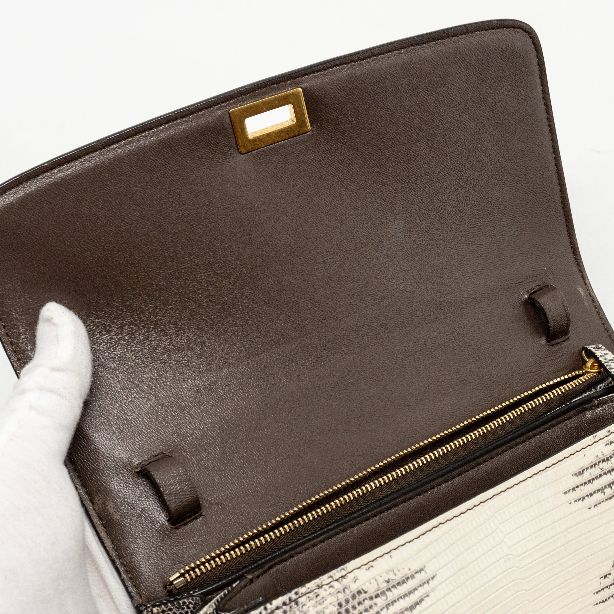 CELINE MEDIUM CLASSIC BOX BAG LIZARD NATURAL GHW