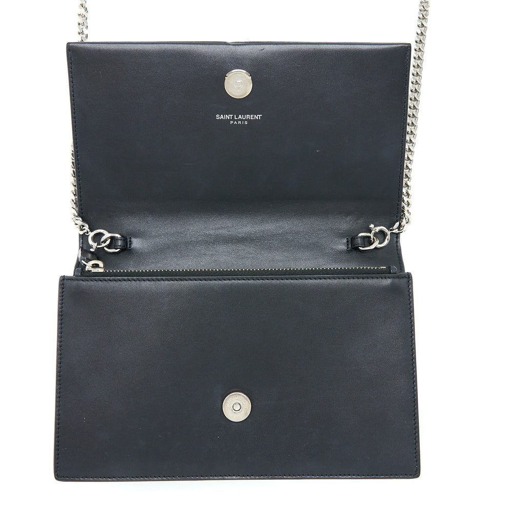 SAINT LAURENT/ YSL KATE SMALL CHAIN WALLET WITH TASSEL BLACK/MULTICOLOUR LIMITED EDITION GHW