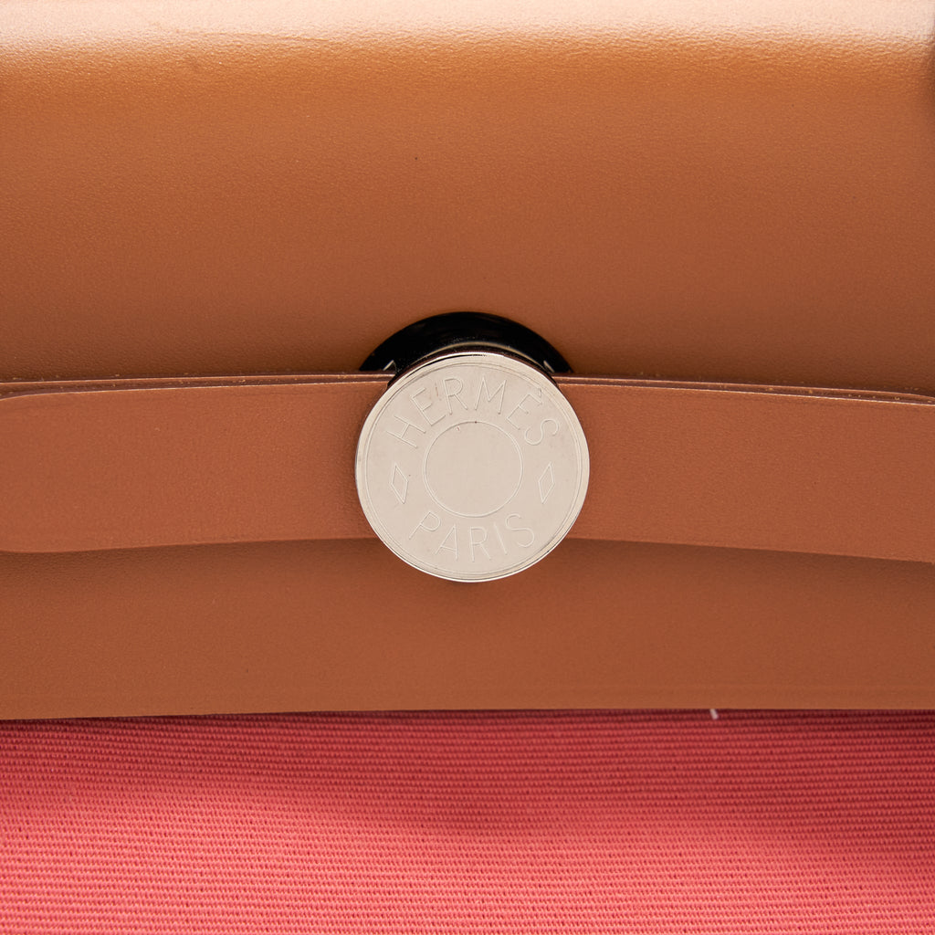 Hermes Herbag 31 Zip Bag Rose Azalee SHW With An Extra Hermes Silk Twilly
