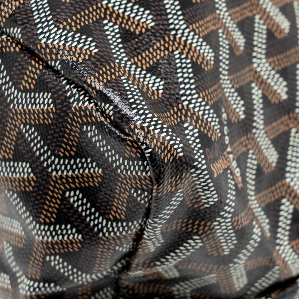 GOYARD BOHEME HOBO BAG GOYARDINE CANVAS/CALFSKIN BROWN SHW