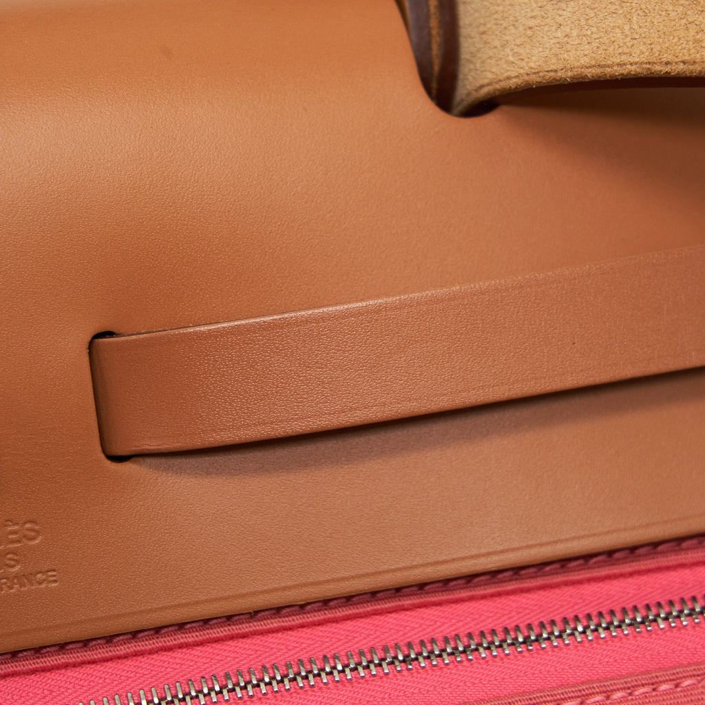 Hermes Herbag 31 Zip Bag Rose Azalee SHW With An Extra Hermes Silk Twilly