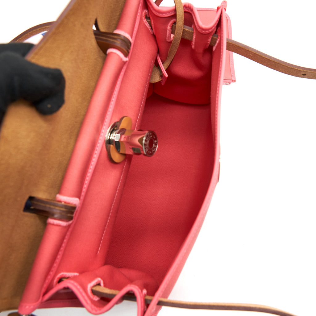 Hermes Herbag 31 Zip Bag Rose Azalee SHW With An Extra Hermes Silk Twilly