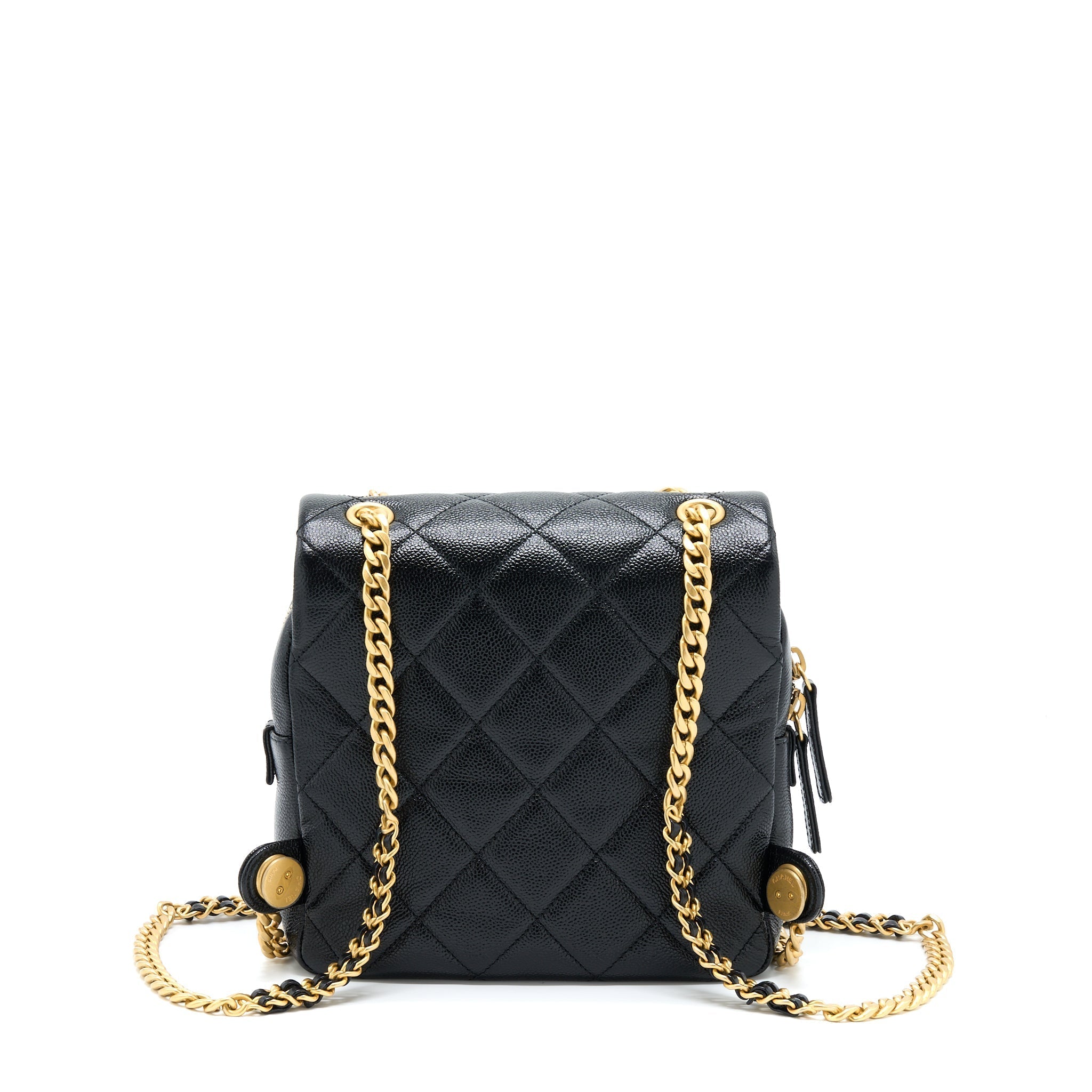 CHANEL 22P FLAP BACKPACK CAVIAR BLACK GHW (MICROCHIP)