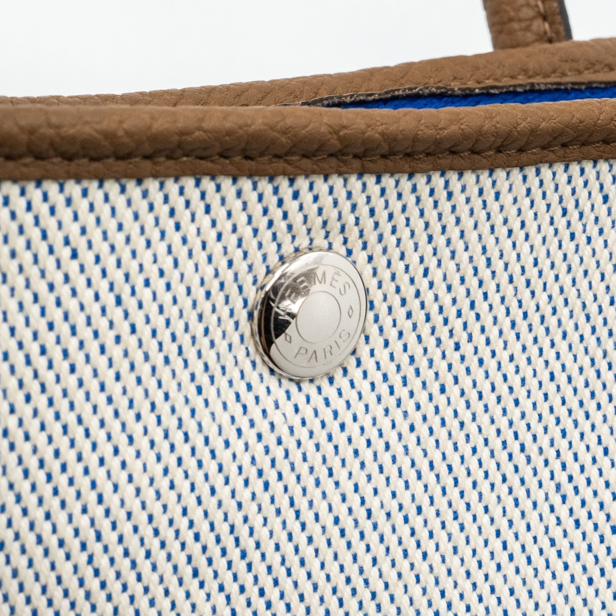 HERMES GARDEN PARTY 36 NEGONDA/CANVAS ECRU/ALEZAN/BLUE BILL SHW