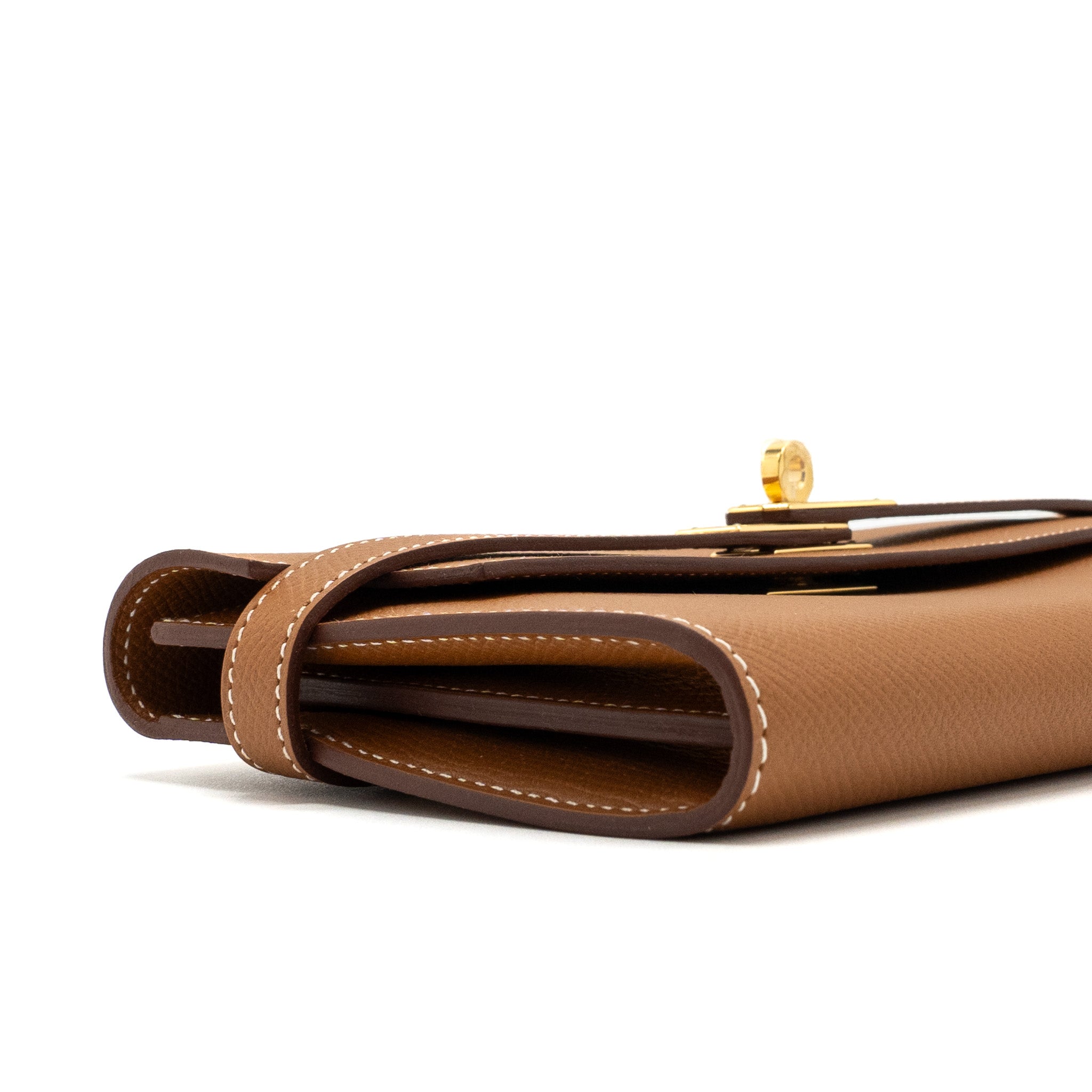HERMES KELLY LONG WALLET EPSOM GOLD GHW