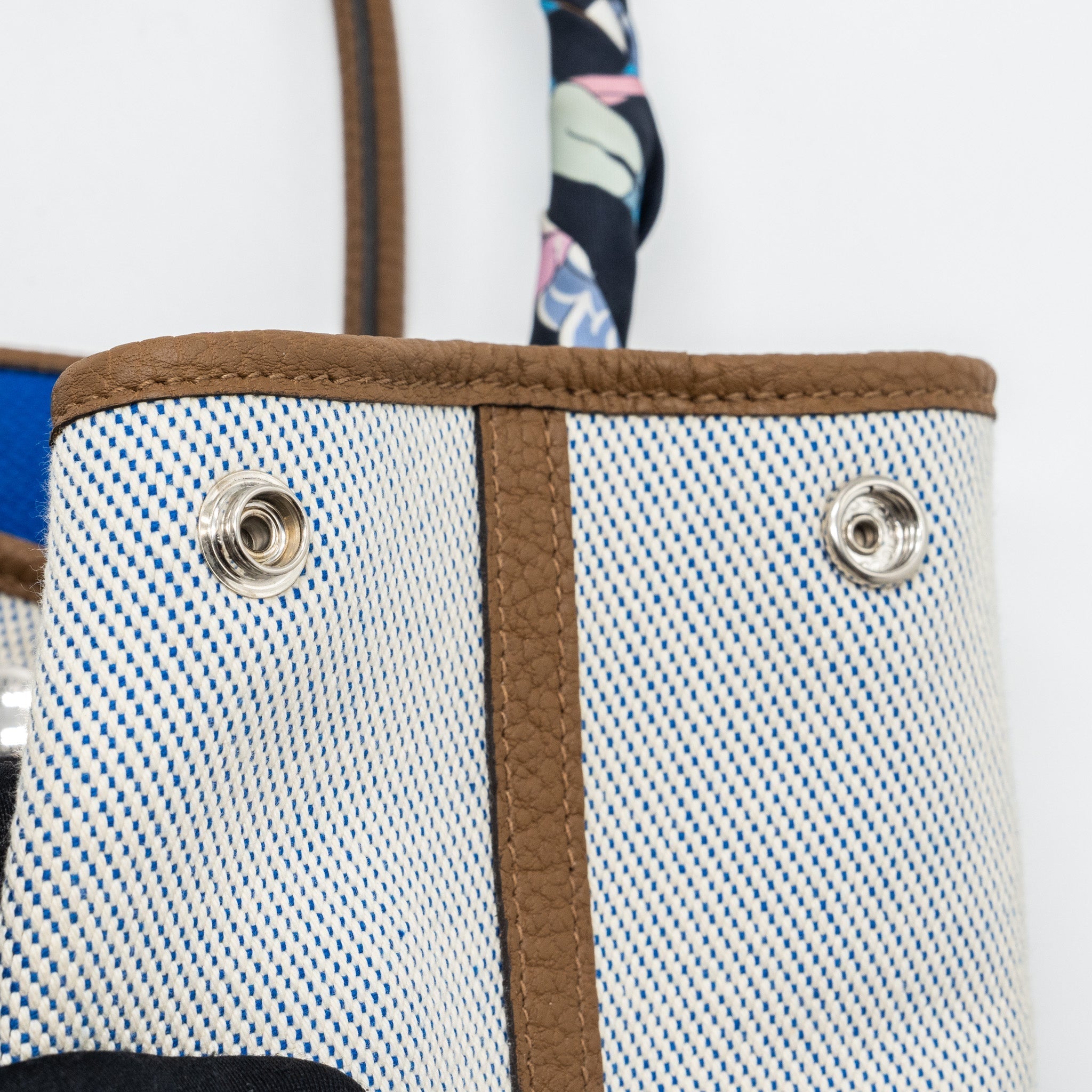 HERMES GARDEN PARTY 36 NEGONDA/CANVAS ECRU/ALEZAN/BLUE BILL SHW