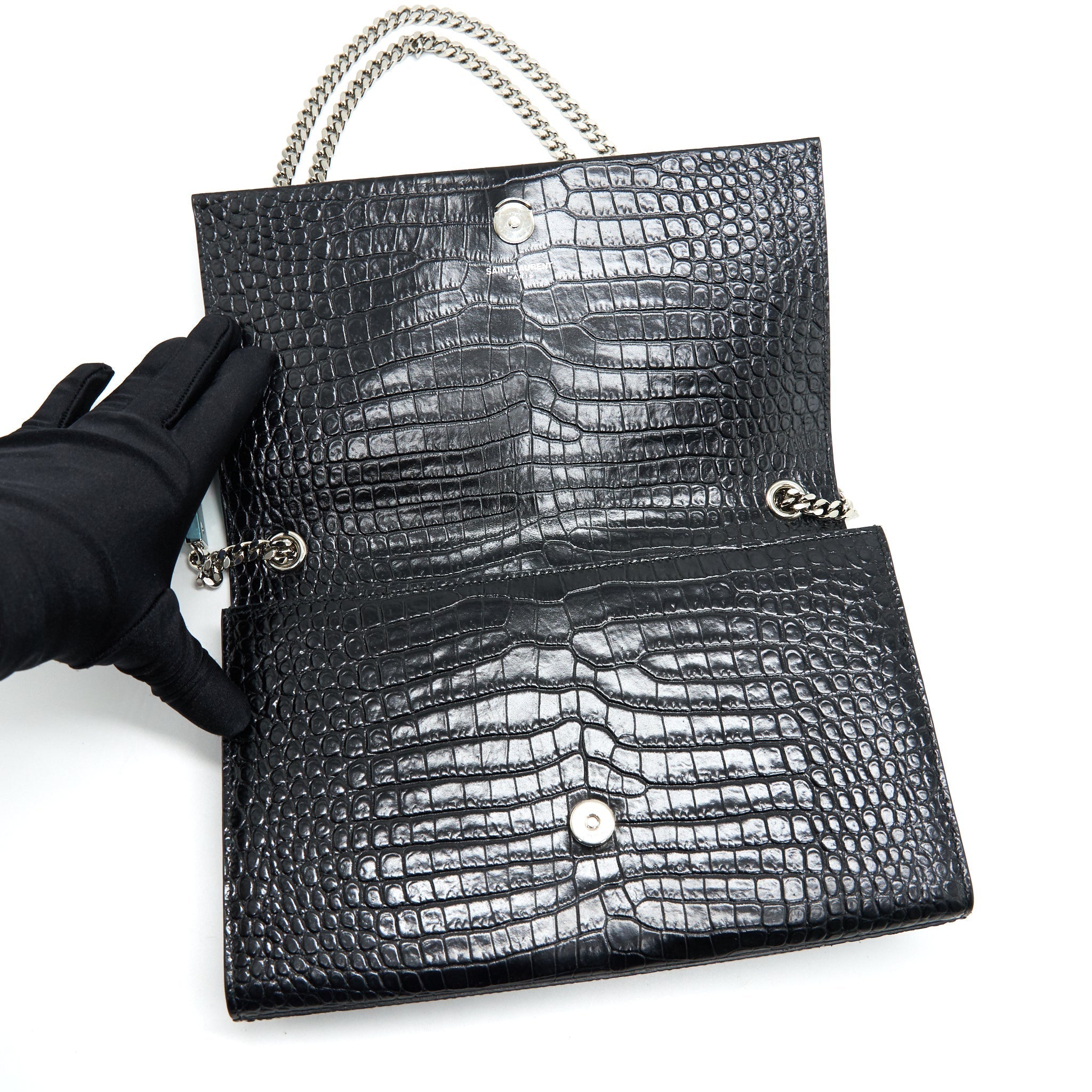 SAINT LAURENT /YSL KATE MEDIUM CHAIN BAG WITH TASSEL BLACK SHW