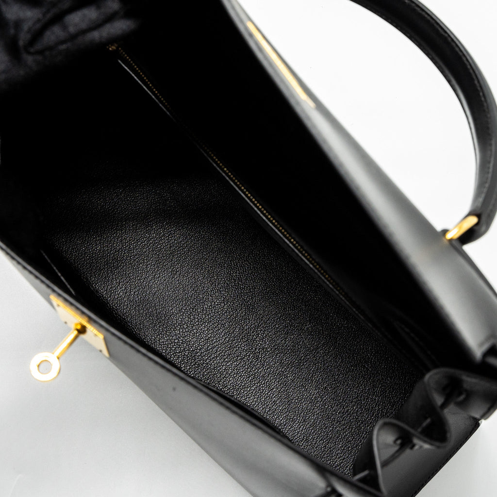 Hermes Kelly 32 Box Black GHW