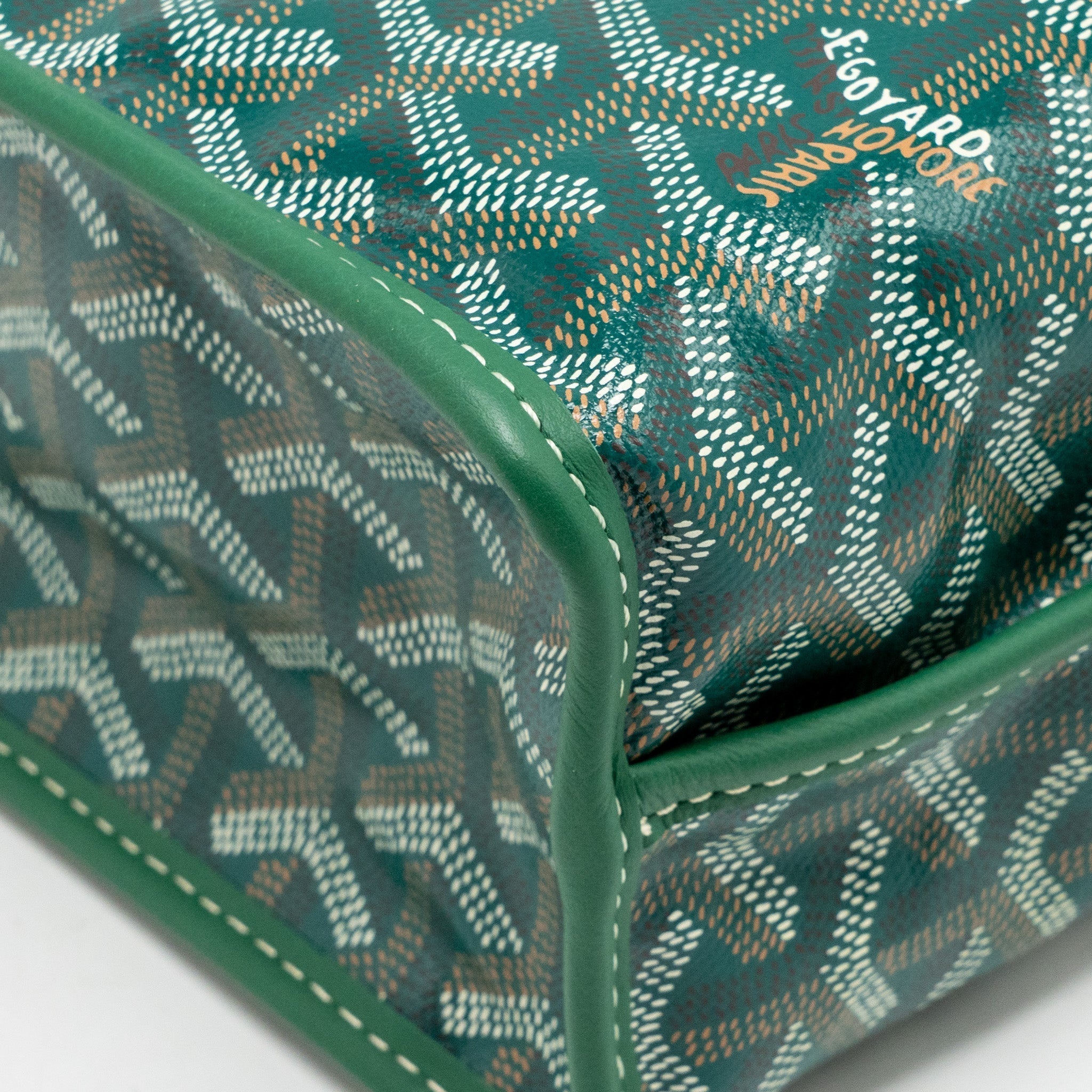 GOYARD MINI ANJOU TOTE GOYARDINE CANVAS/CALFSKIN GREEN SHW