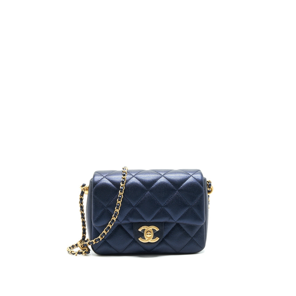 CHANEL 21K MY PERFECT MINI FLAP BAG CAVIAR BLACK GHW