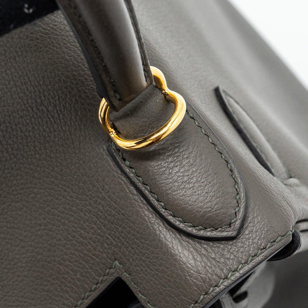 Hermes kelly 28 evercolor vert de gris GHW