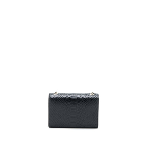 SAINT LAURENT SMALL KATE PYTHON EMBOSSED CALFSKIN BLACK SHW