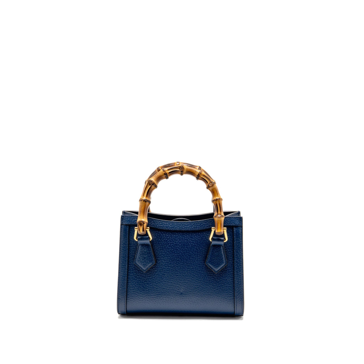 Gucci Small Diana Tote Bag Calfskin/Bamboo Handle Dark Blue/Yellow GHW