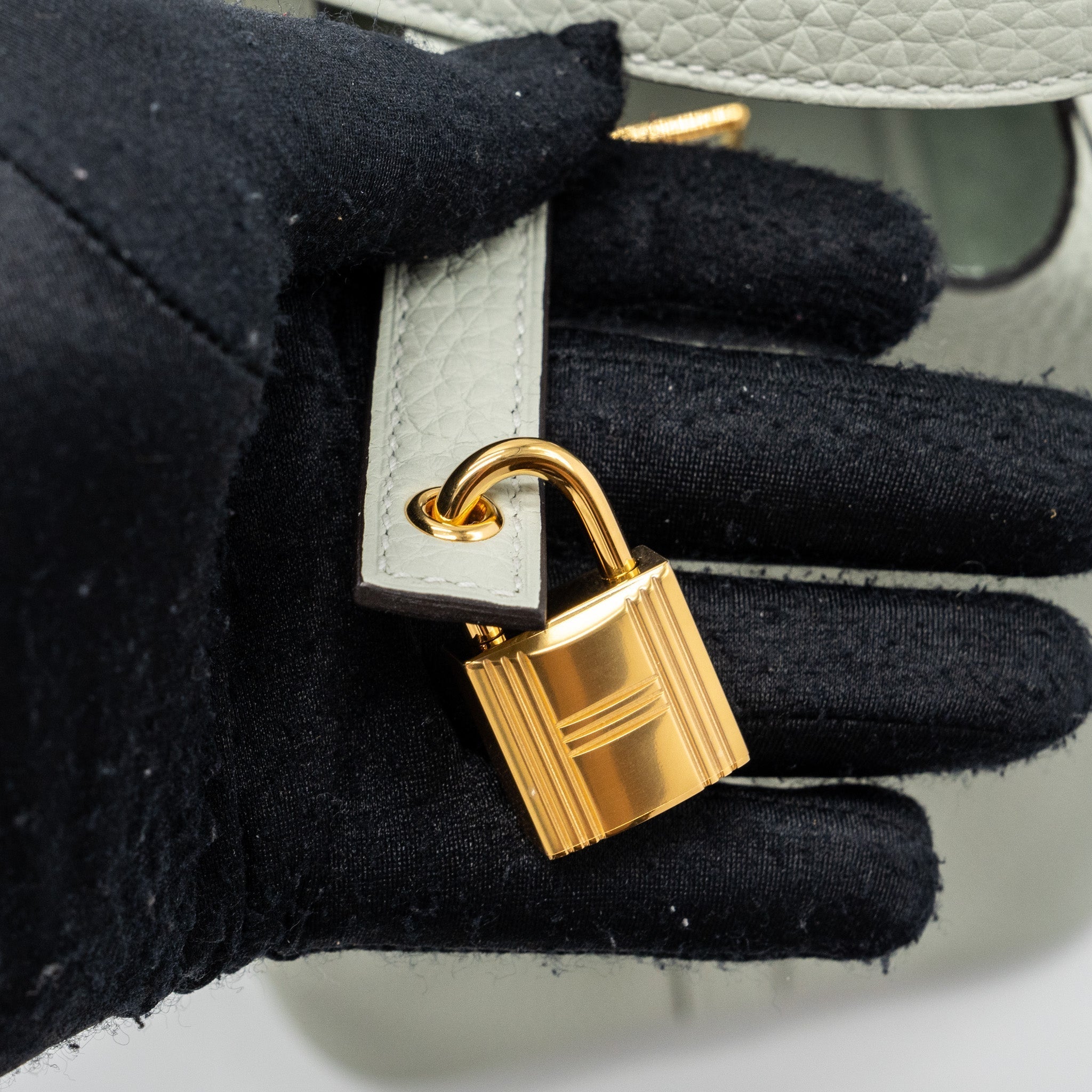 HERMES PICOTIN 18 LOCK BAG CLEMENCE GRIS NEVE GHW