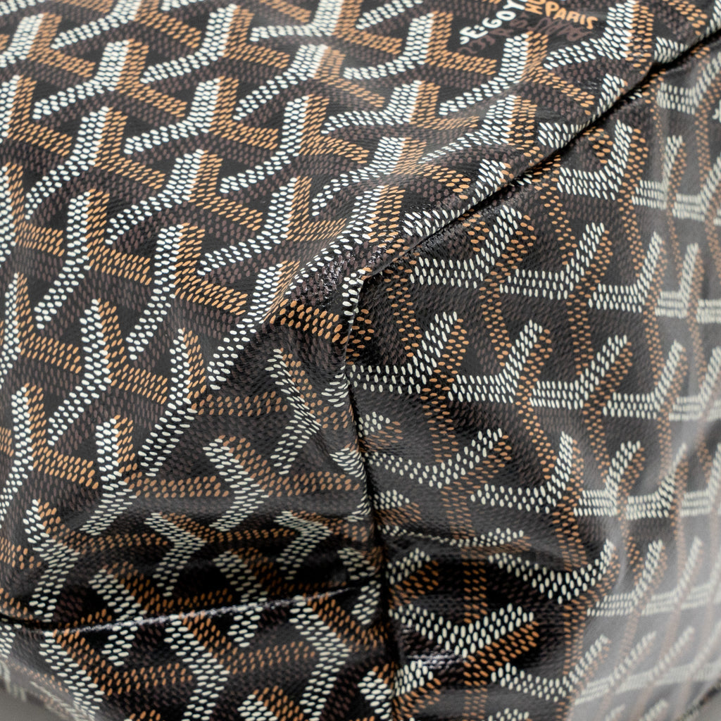 GOYARD SAINT LOUIS PM BAG GOYARDINE CANVAS/CALFSKIN BLACK SHW