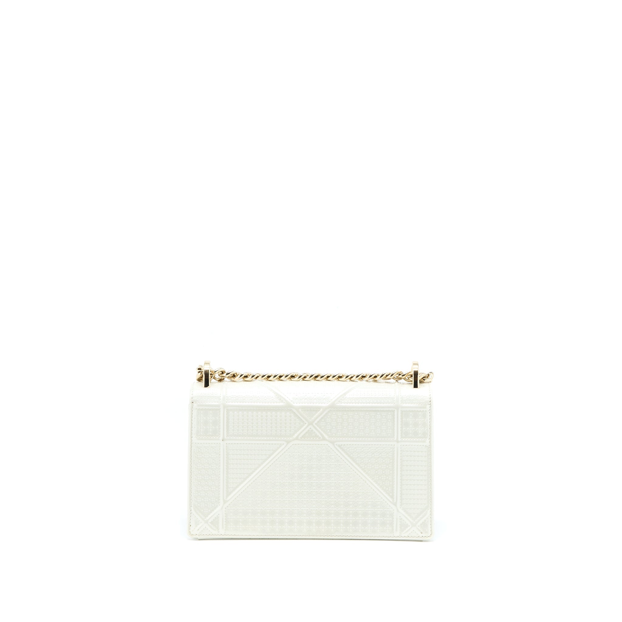 DIOR SMALL DIORMA METALLIC WHITE LGHW