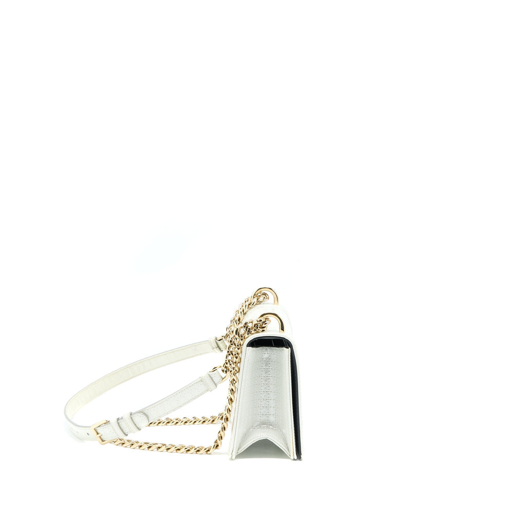 DIOR SMALL DIORMA METALLIC WHITE LGHW