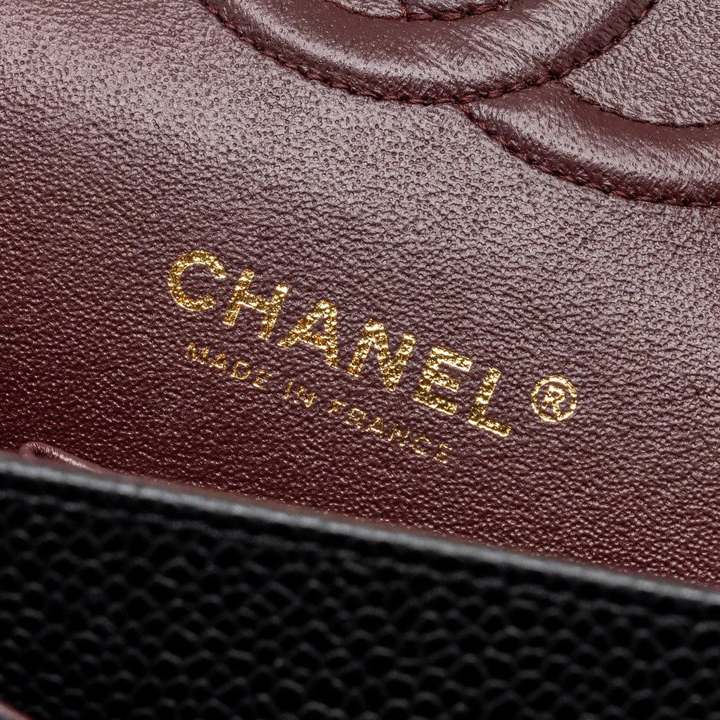 CHANEL MEDIUM CLASSIC DOUBLE FLAP BAG CAVIAR BLACK GHW
