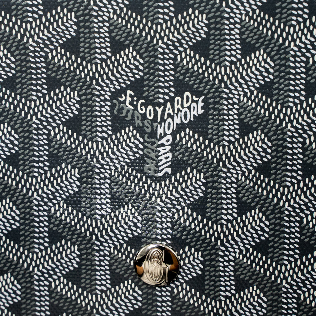 GOYARD PLUMET POCKET WALLET GOYARDINE CANVAS/CHEVROCHES CALFSKIN GREY SHW