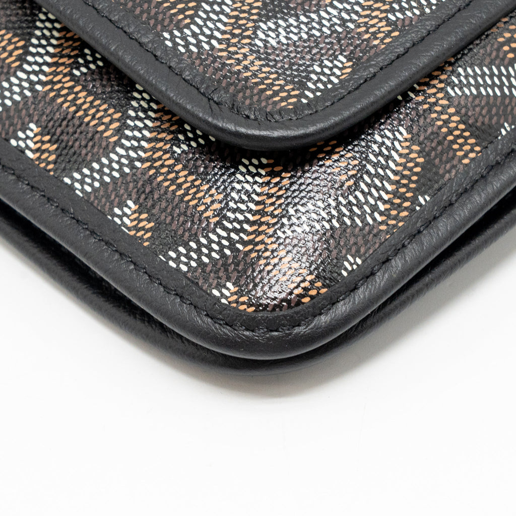 GOYARD PLUMET POCKET POCHETTE GOYARDINE CANVAS BLACK SHW