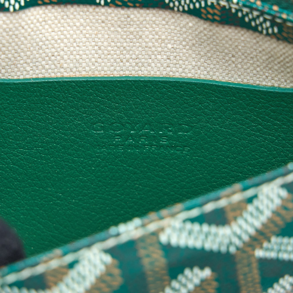 GOYARD POCHETTE PLUMET GOYARDINE CANVAS VERT SHW