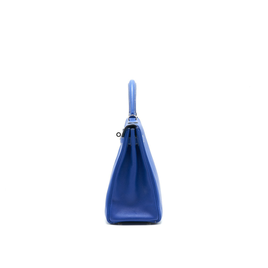 HERMES KELLY 32 7T BLEU ELECTRIQUE EPSOM