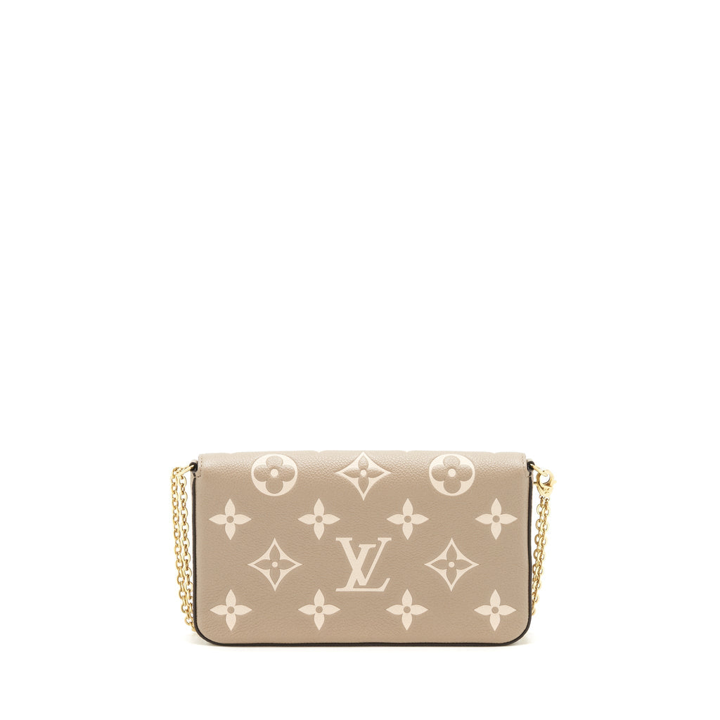 LOUIS VUITTON FELICIE POCHETTE TOURTERELLE/CREME GHW