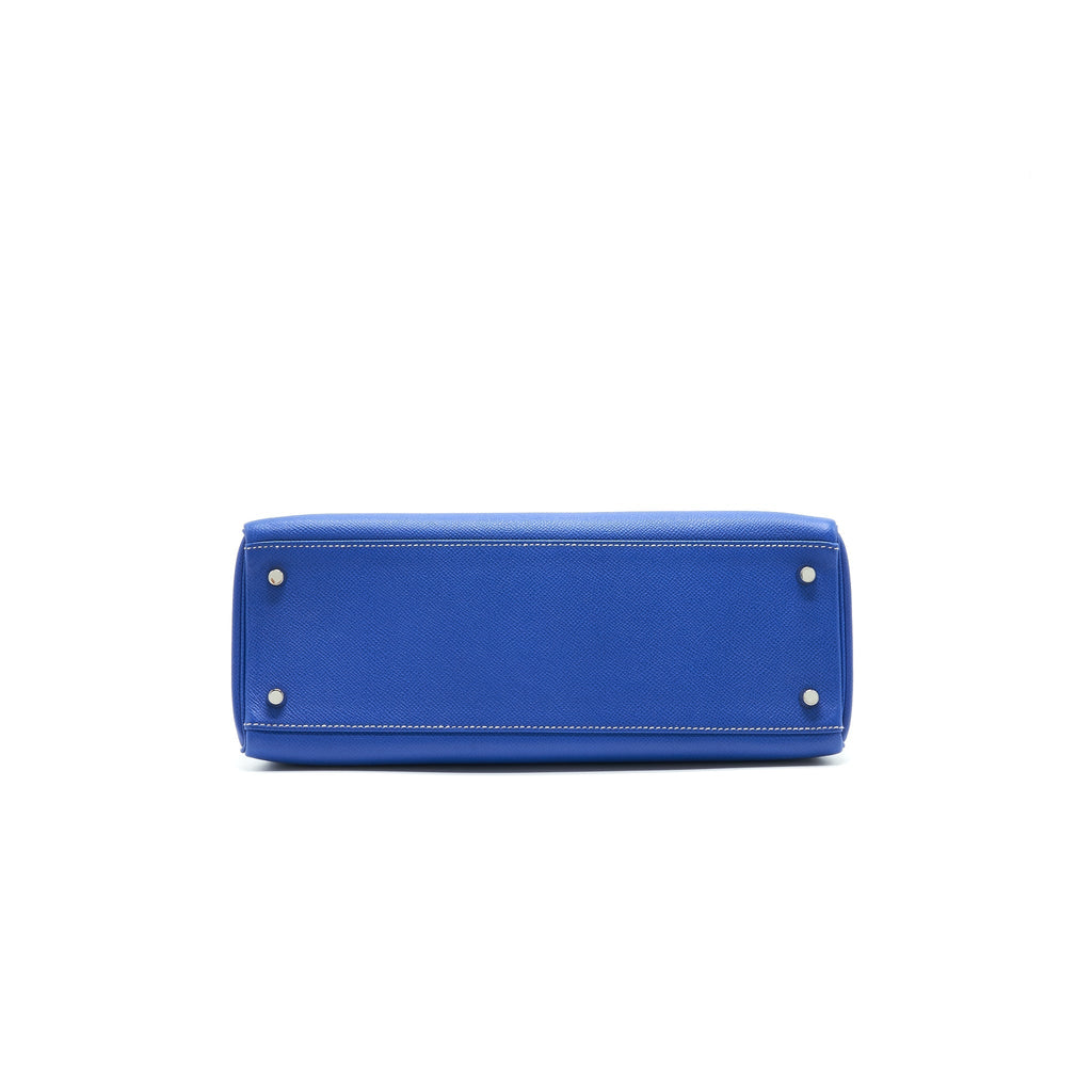 HERMES KELLY 32 7T BLEU ELECTRIQUE EPSOM