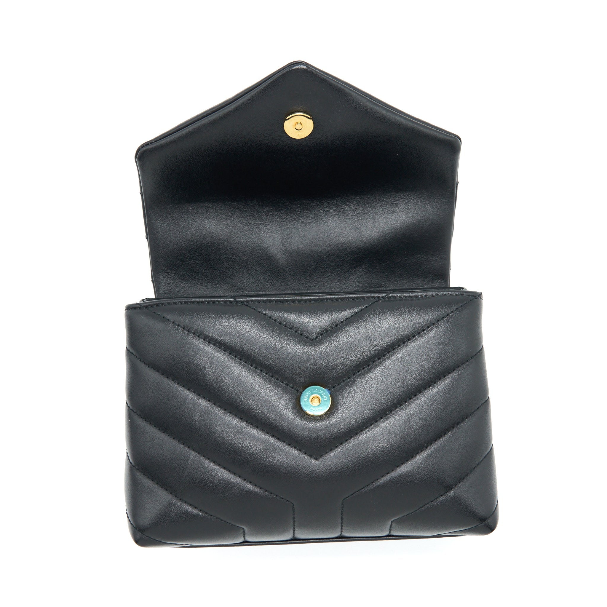 SAINT LAURENT/ YSL TOY LOULOU BAG QUILTED BLACK GHW