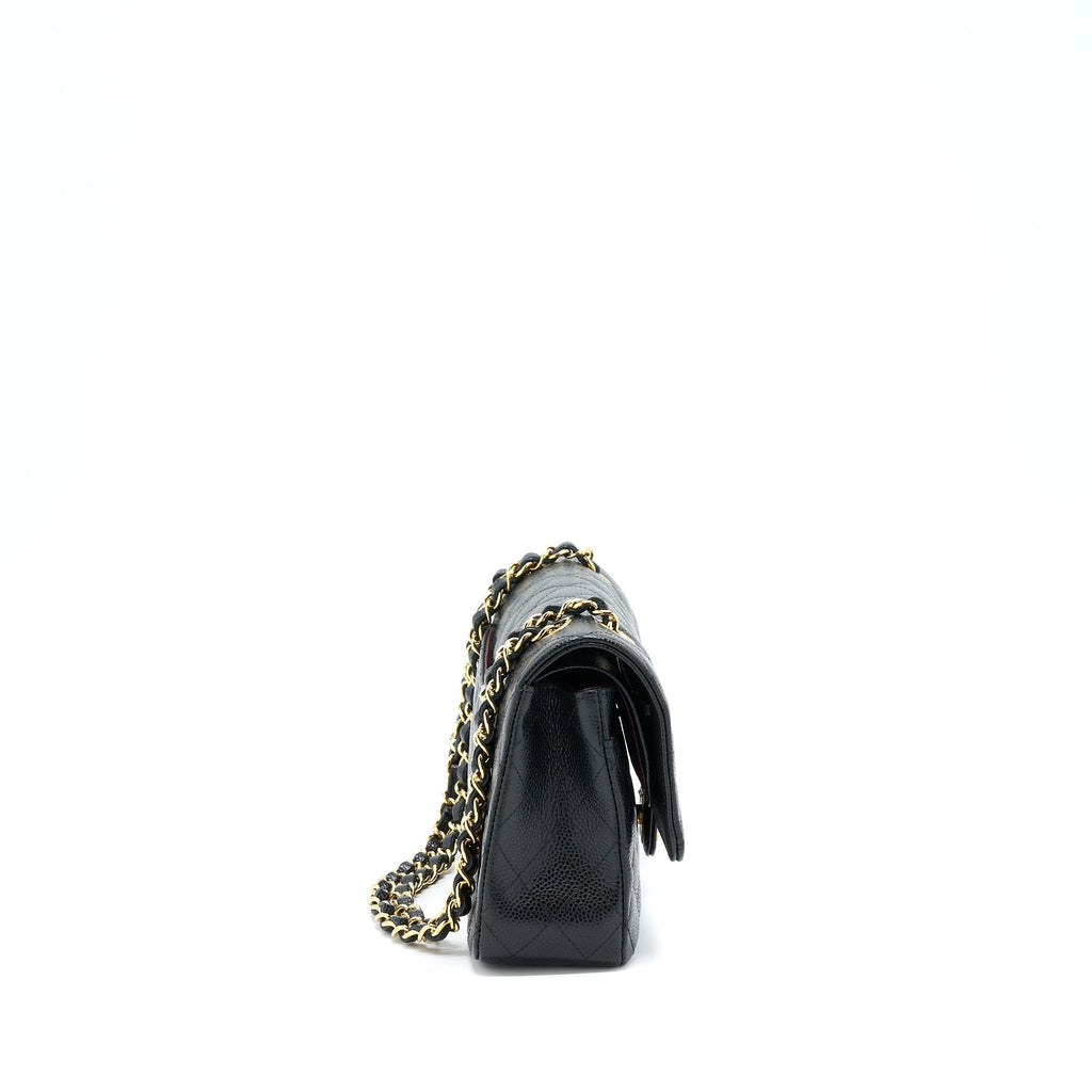 CHANEL MEDIUM CLASSIC FLAP BAG CAVIAR BLACK GHW